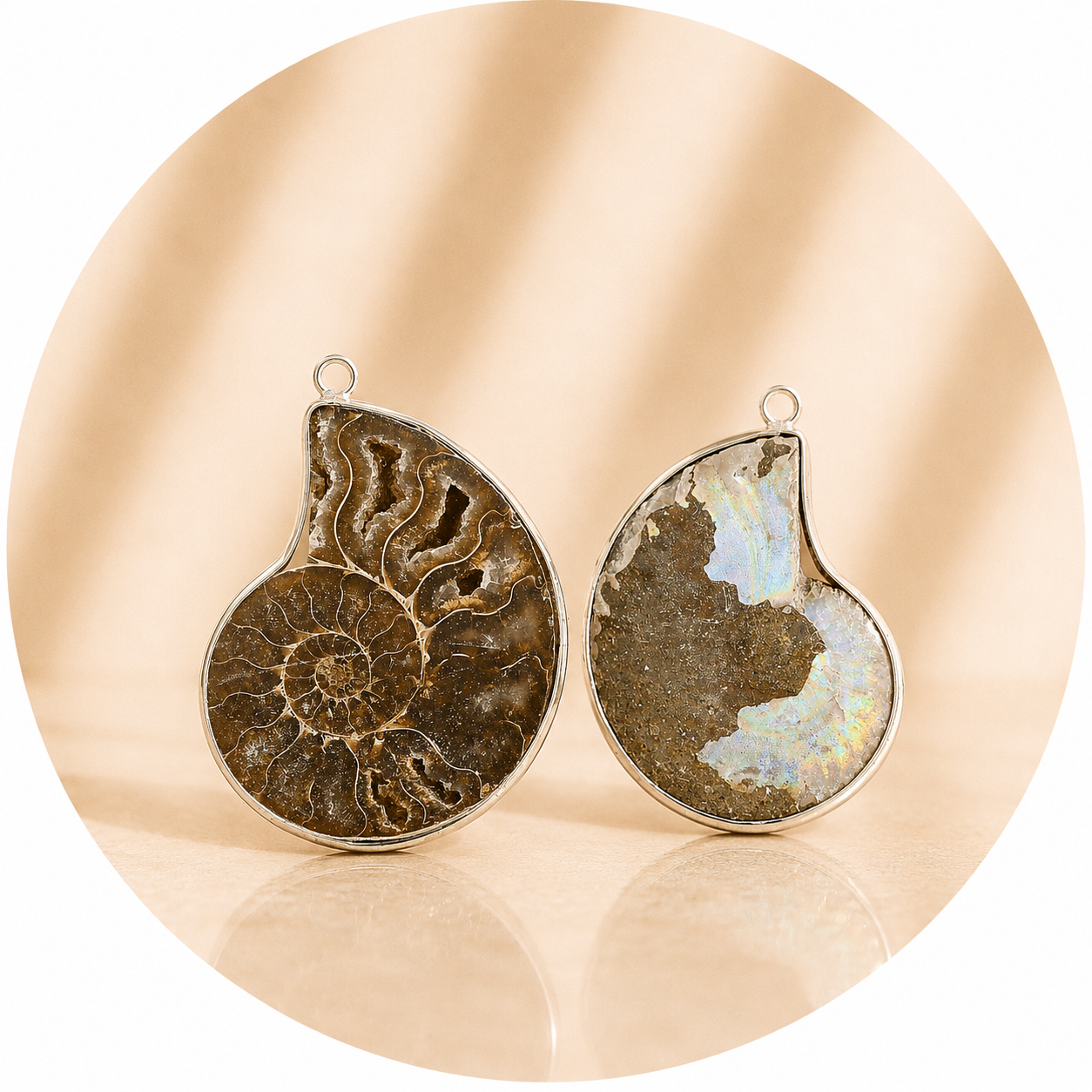Necklace with downtown pendant - energy fossil