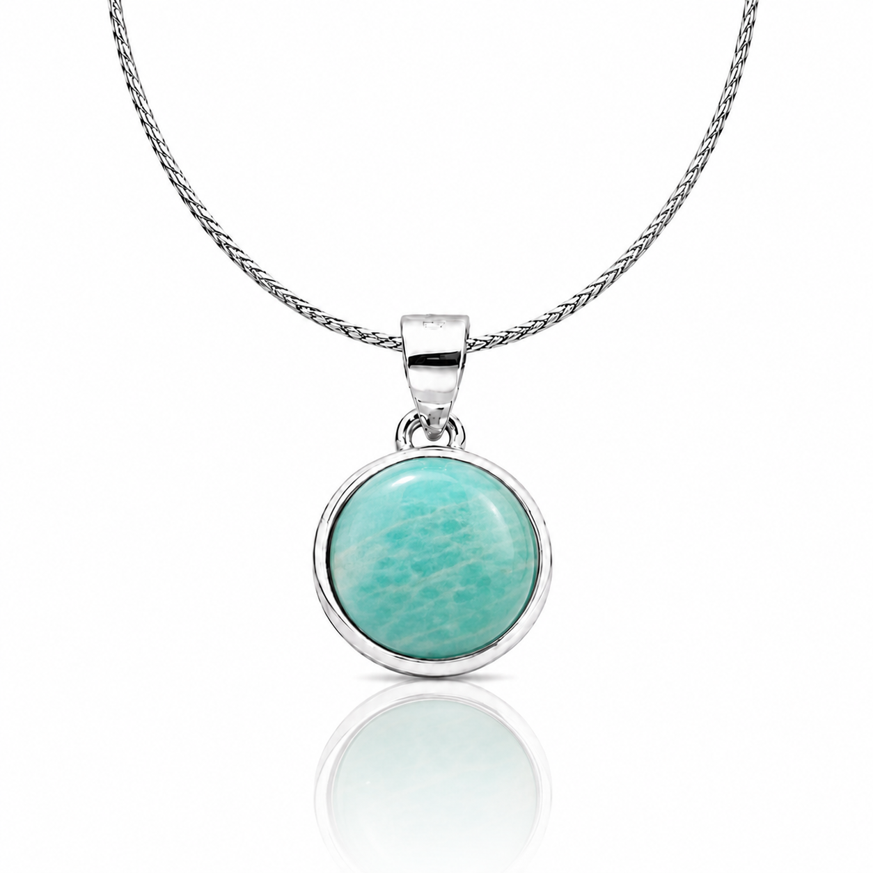 COLLANA IN AMAZZONITE ARGENTO 925 - Calma, comunicazione e armonia interiore