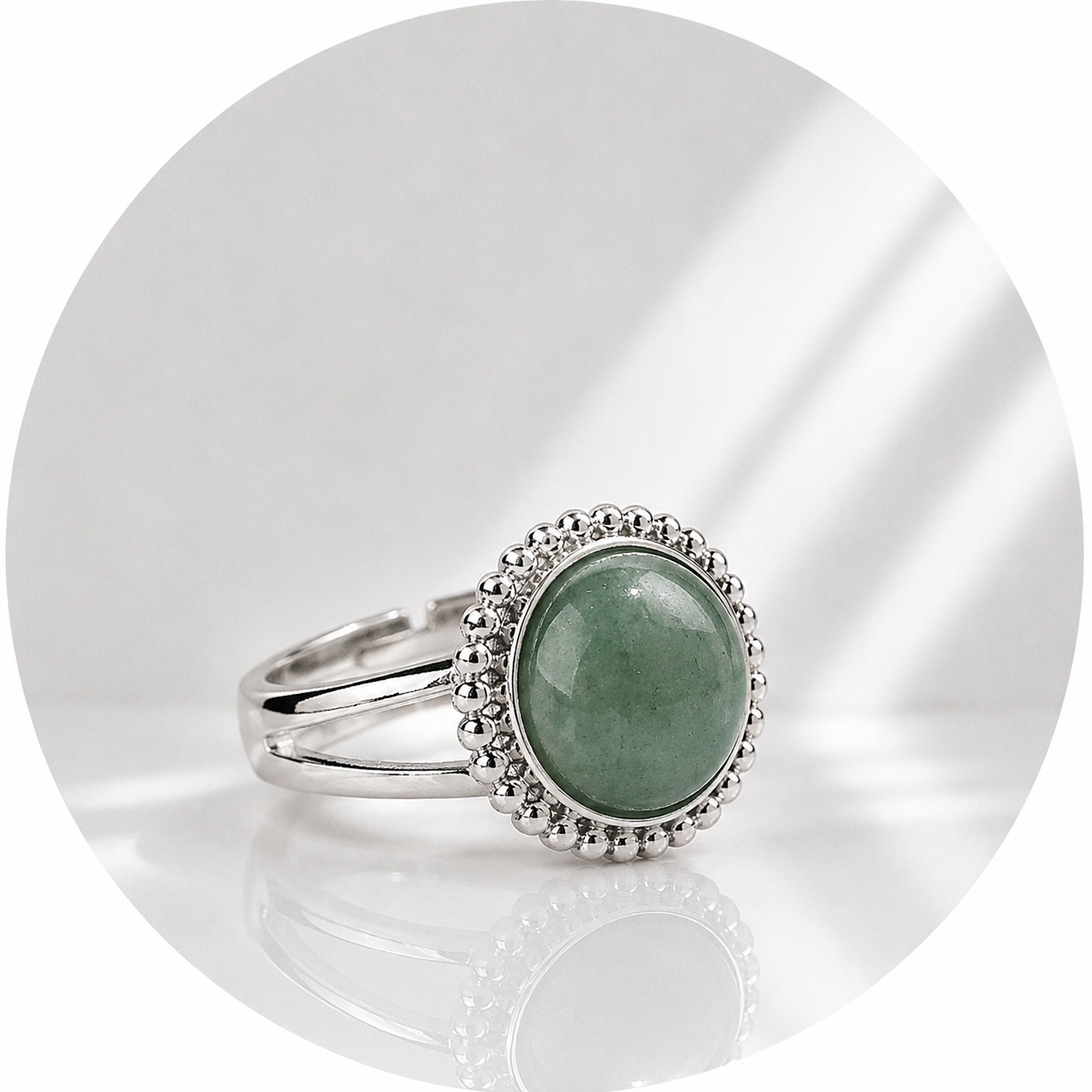 ANELLO IN AVVENTURINA VERDE - Fortuna, equilibrio e benessere
