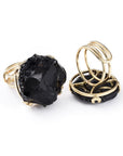 ANELLO PEPITA DI OSSIDIANA NERA - Protezione e radicamento