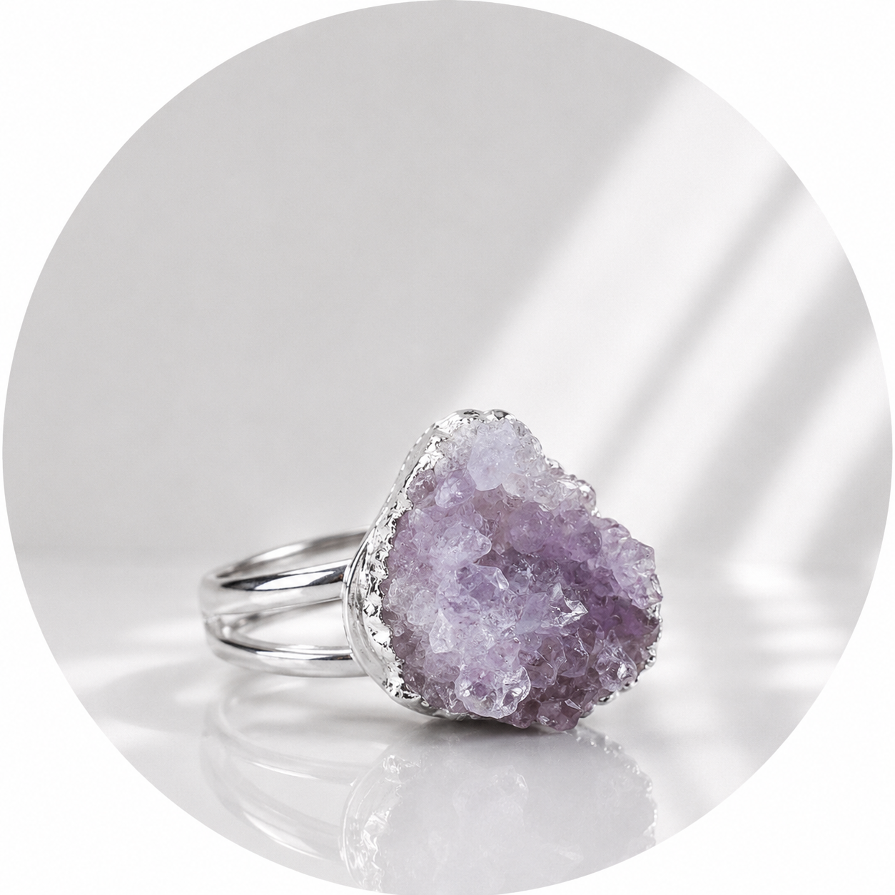 ANELLO DRUSA DI AMETISTA - Calma e rilassamento