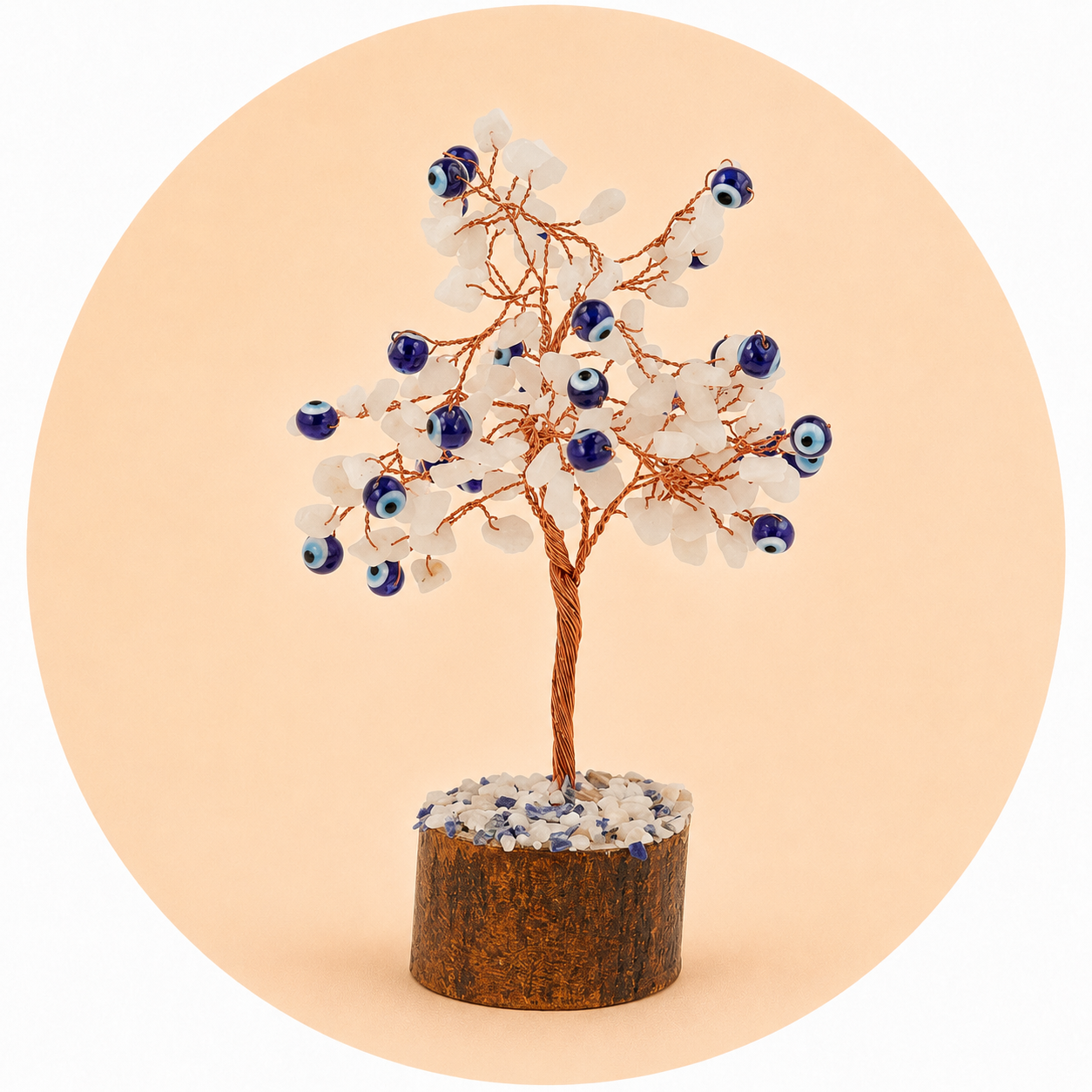 ALBERO IN AGATA BIANCA CON OCCHIO DI NAZAR - Protezione malocchio