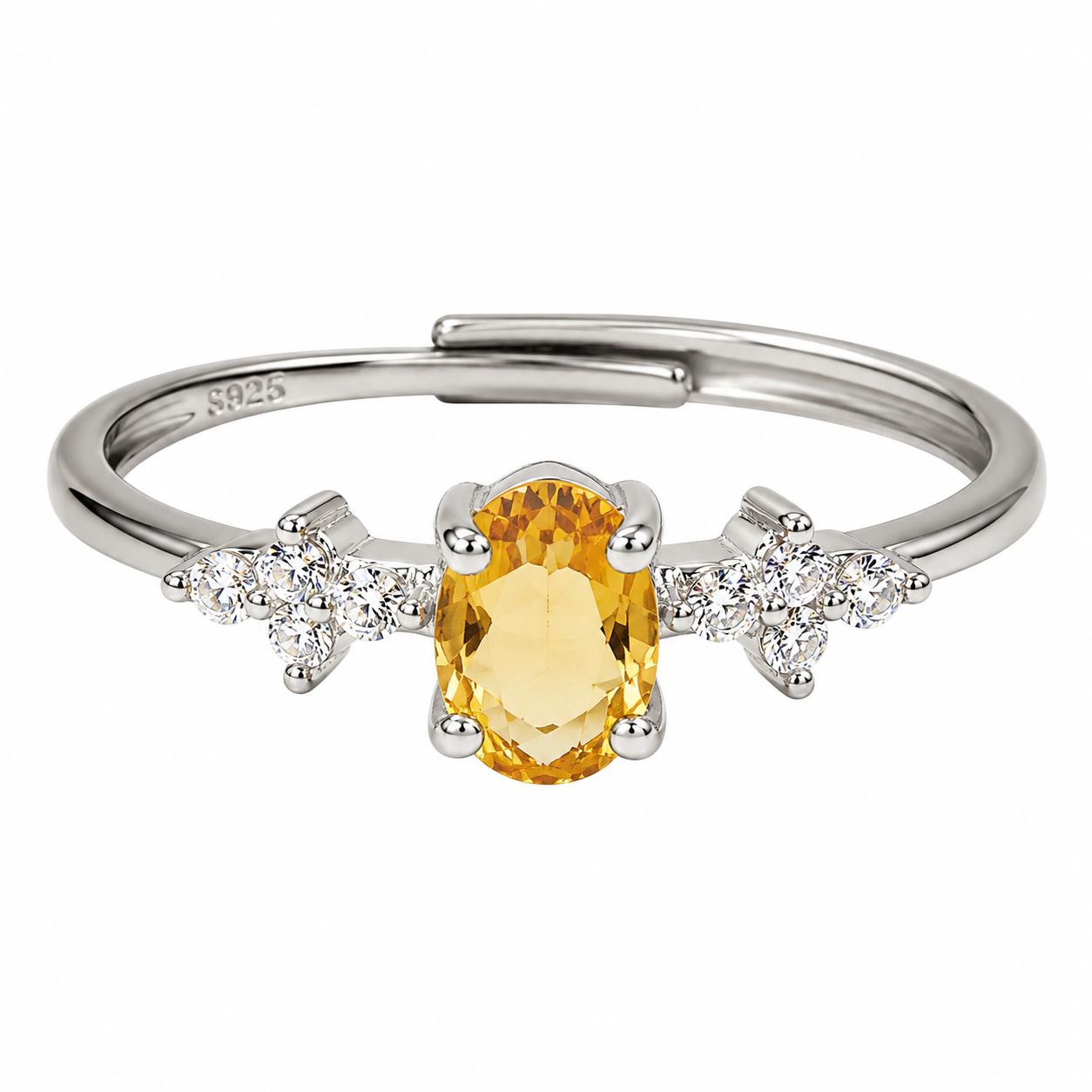 ANELLO CON CITRINO IN ARGENTO 925 - Energia positiva, abbondanza e successo