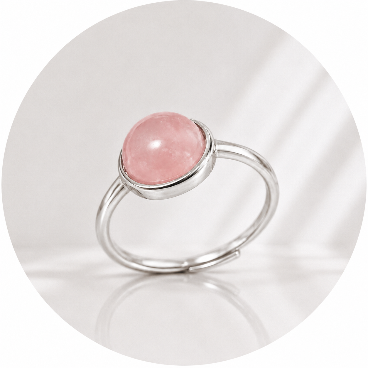 ANELLO CON QUARZO ROSA IN ARGENTO 925 - Amore e armonia | Scopri su Clorophilla Shop