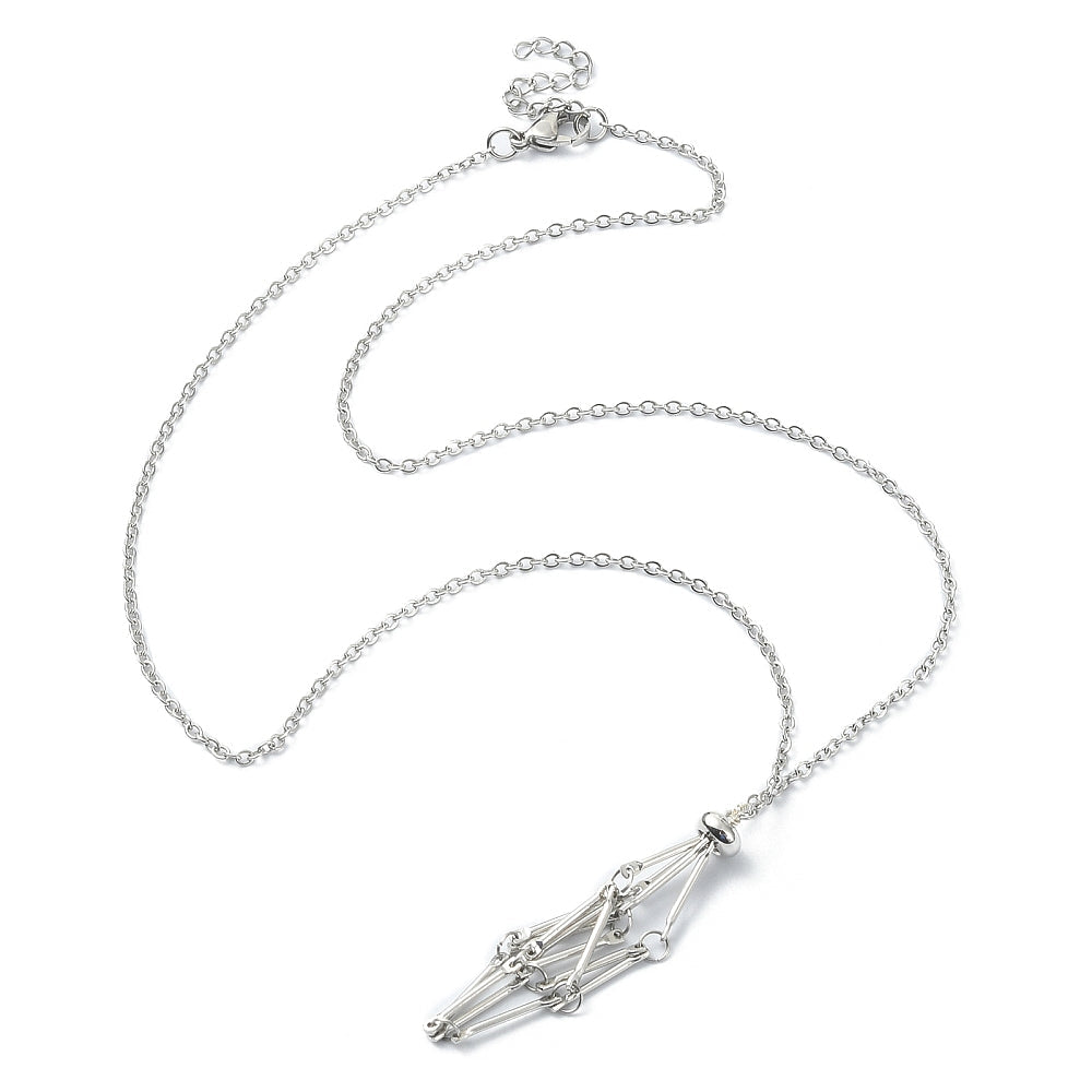 COLLANA CON GABBIETTA PER PIETRE - Acciaio 304