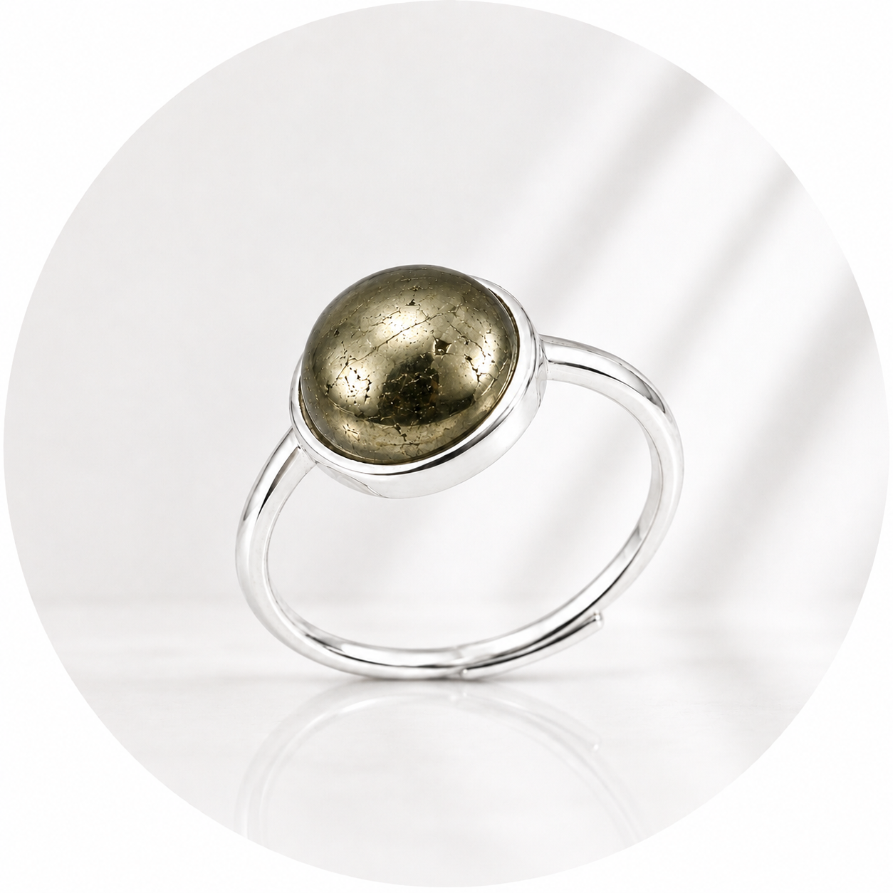 ANELLO CON PIRITE IN ARGENTO 925 - Ricchezza e successo