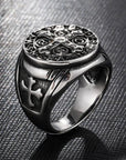 San Benedetto cross ring in 304 free nickel stainless steel - different silver color sizes