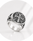 San Benedetto cross ring in 304 free nickel stainless steel - different silver color sizes