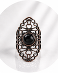 ANELLO RETRÒ IN OSSIDIANA NERA - Scudo energetico