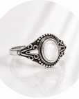 Brass ring with rocca crystal without nickel - adjustable