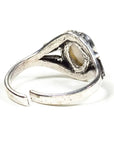 Brass ring with rocca crystal without nickel - adjustable