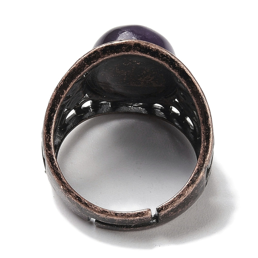 ANELLO CON AMETISTA IN OTTONE - Calma e rilassamento