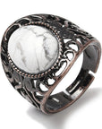 ANELLO CON HOWLITE IN OTTONE - Serenità ed equilibrio emotivo
