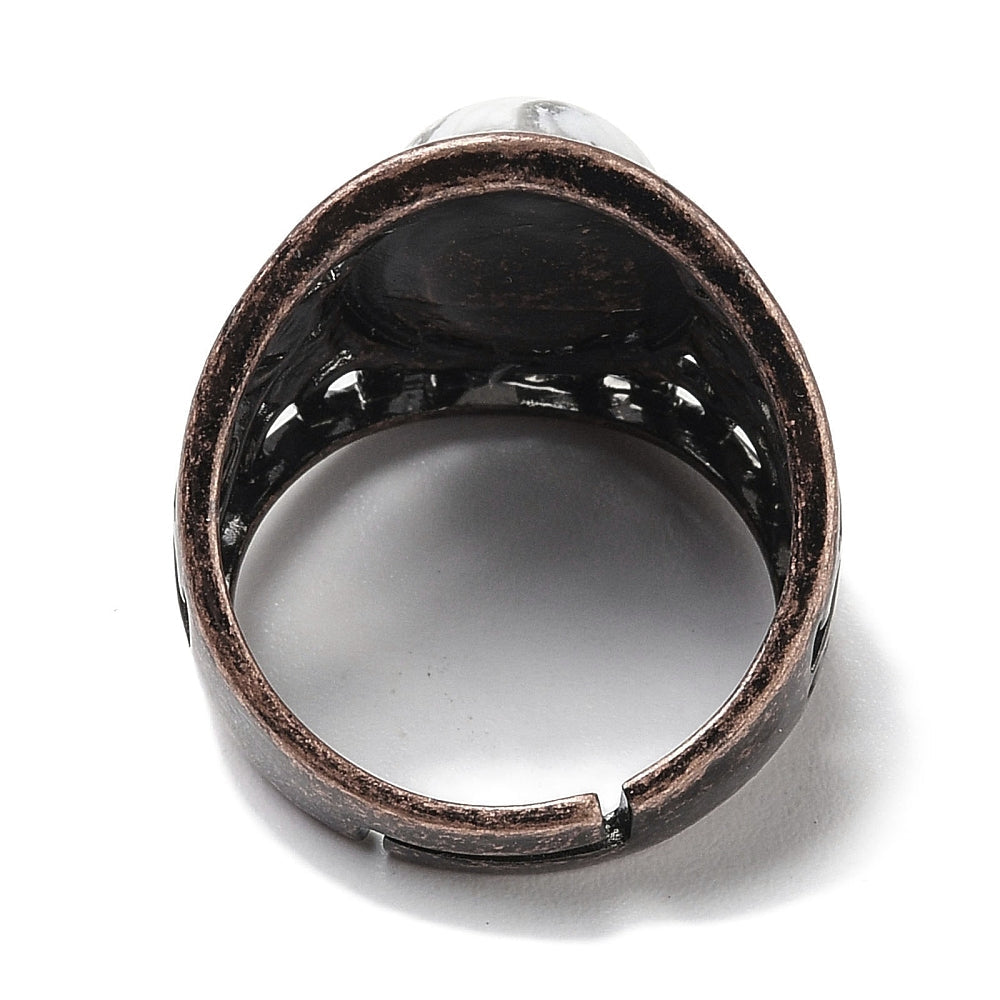 ANELLO CON HOWLITE IN OTTONE - Serenità ed equilibrio emotivo