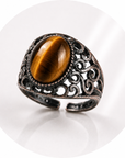 Ring with tiger eye - adjustable