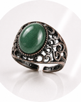 ANELLO CON AVVENTURINA VERDE IN OTTONE - Prosperità e ottimismo