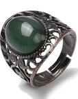 ANELLO CON AVVENTURINA VERDE IN OTTONE - Prosperità e ottimismo