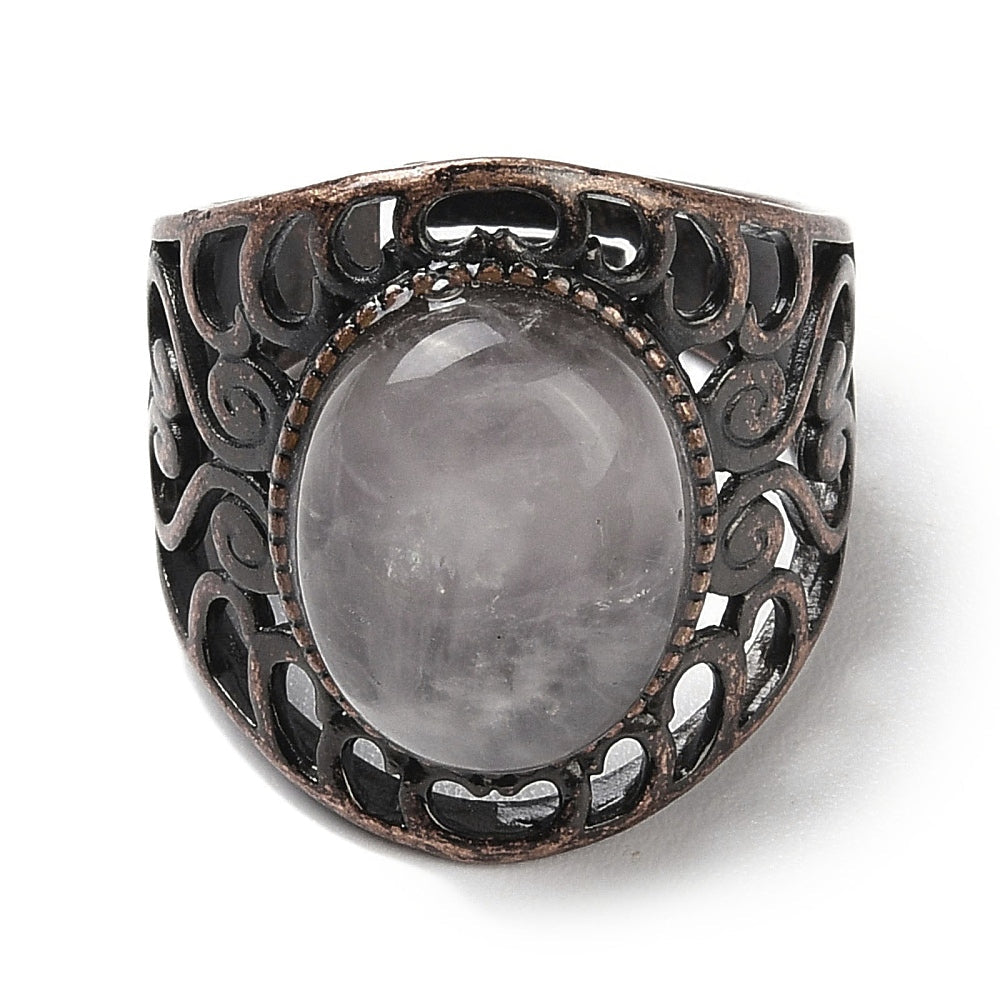 ANELLO CON CRISTALLO DI ROCCA IN OTTONE - Chiarezza ed armonia