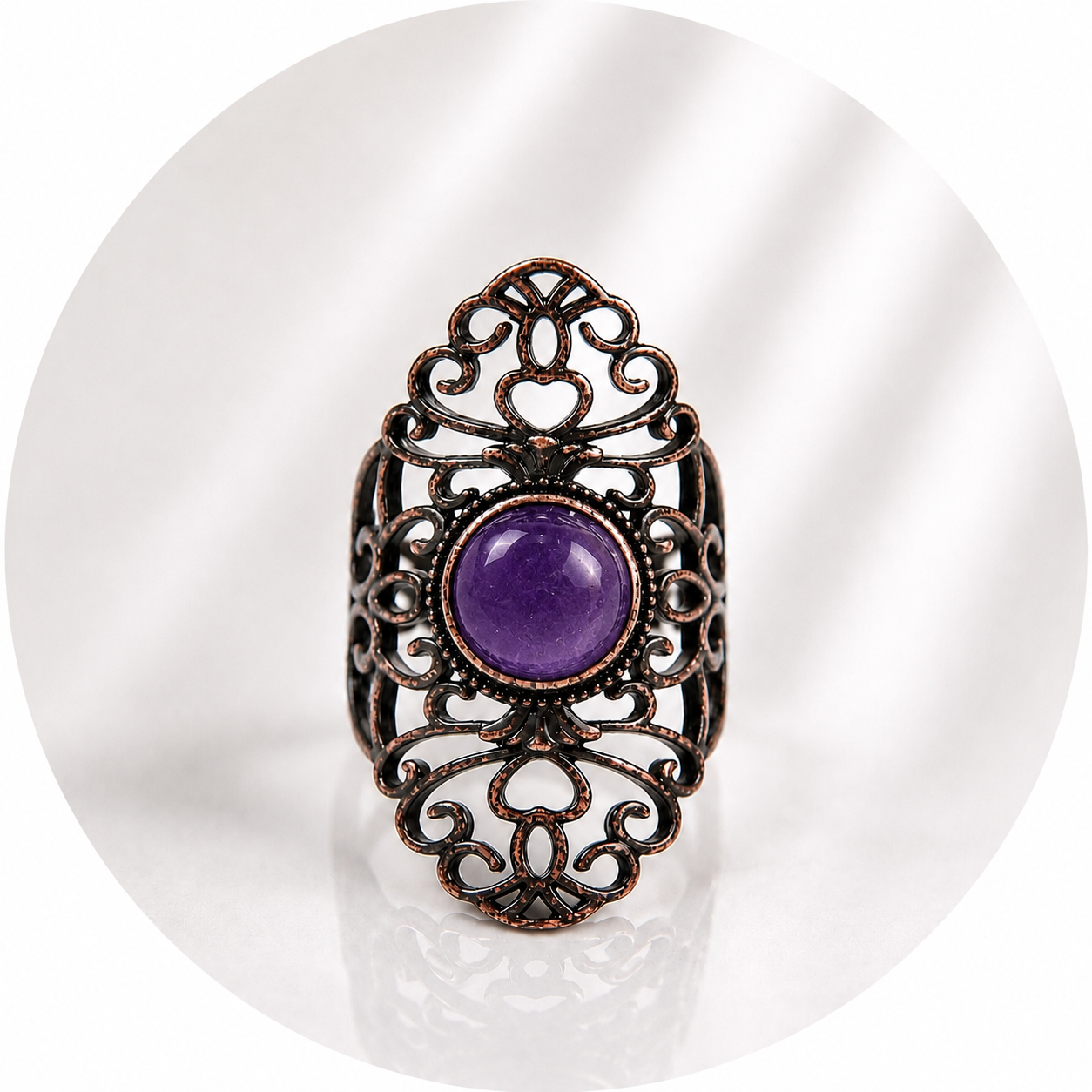 ANELLO RETRÒ IN AMETISTA - Calma e rilassamento | Scopri su Clorophilla Shop