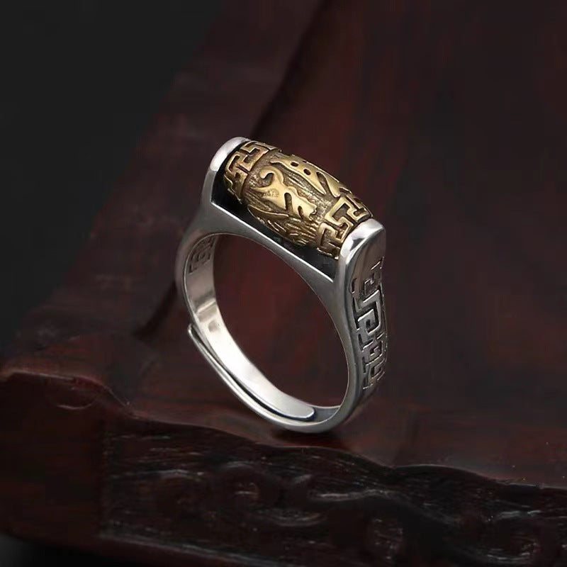 ANELLO RUOTA DELLA PREGHIERA - Om Mani Padme Hum
