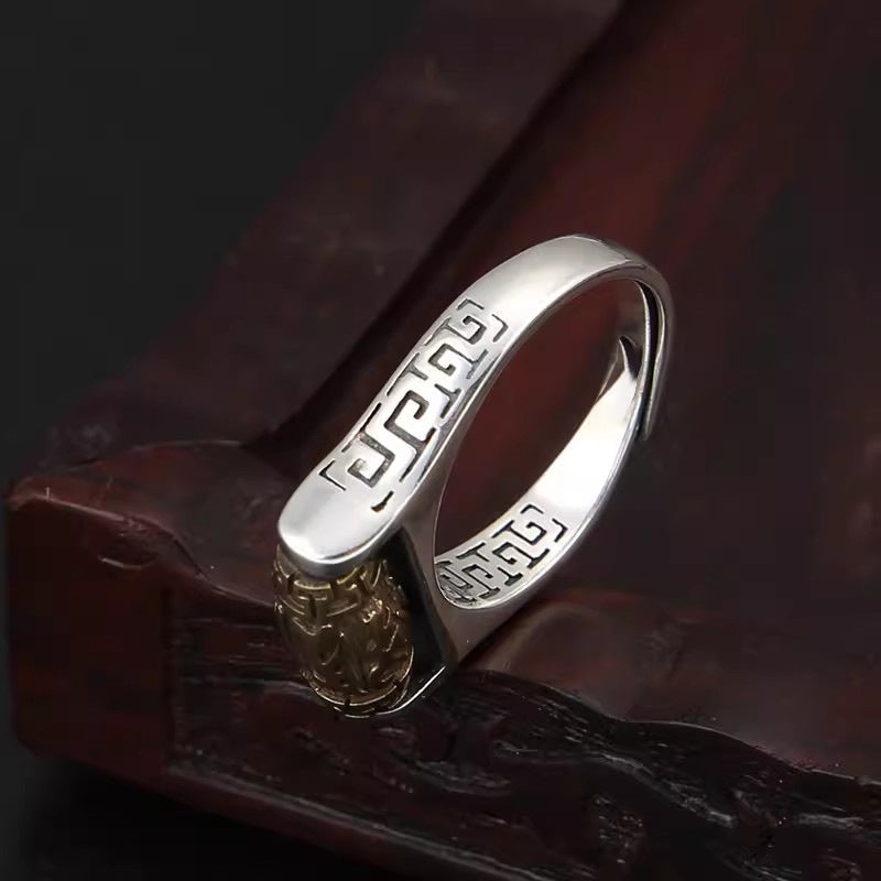 ANELLO RUOTA DELLA PREGHIERA - Om Mani Padme Hum