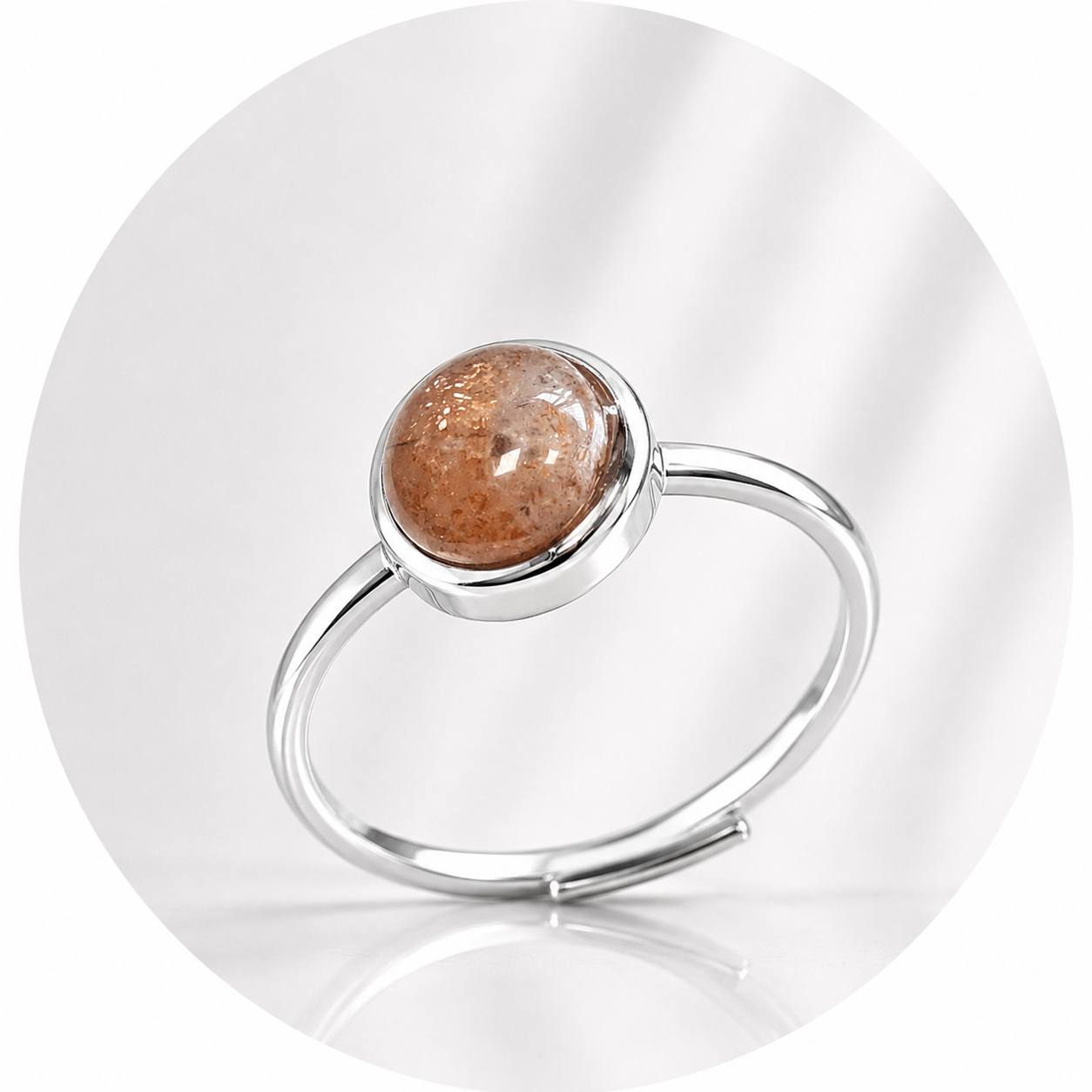 ANELLO CON PIETRA DEL SOLE IN ARGENTO 925 - Gioia, vitalità e ottimismo
