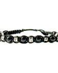 SAMSARA BRACCIALE TIBETANO IN OSSIDIANA NERA E ARGENTO 925 - Protezione, radicamento e forza interiore
