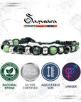 SAMSARA BRACCIALE TIBETANO IN OSSIDIANA NERA E ARGENTO 925 - Protezione, radicamento e forza interiore