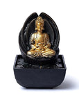 Fontana d'acqua Zen con Buddha in meditazione - Luce LED integrata
