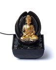 Fontana d'acqua Zen con Buddha in meditazione - Luce LED integrata