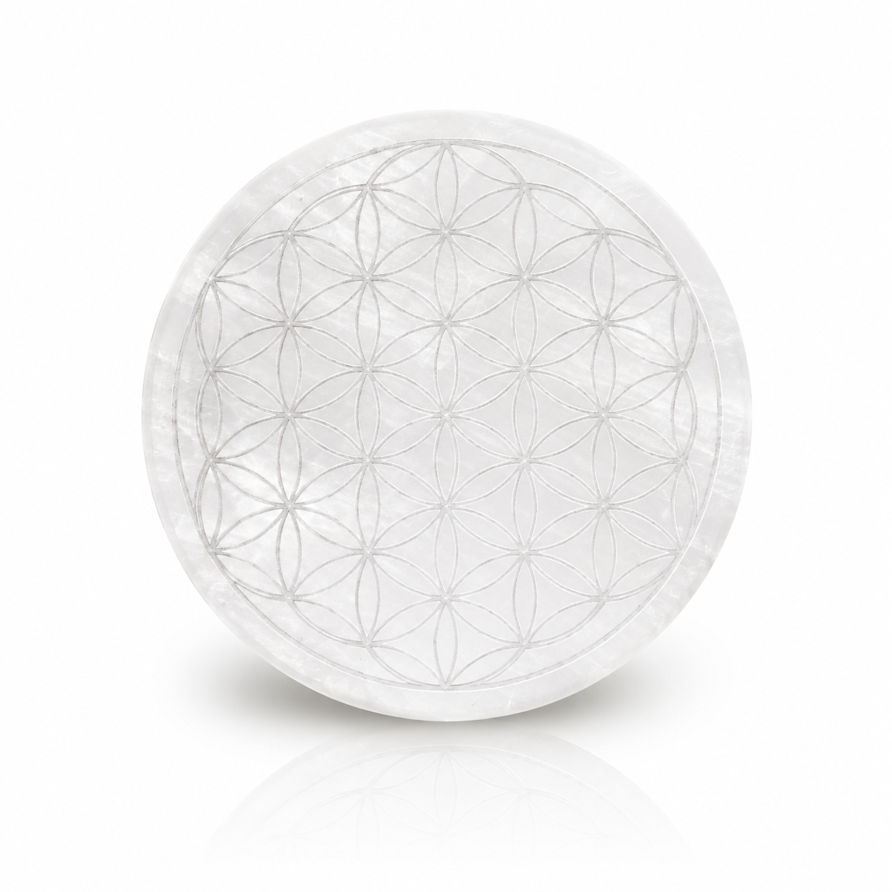 PIATTO IN SELENITE FIORE DELLA VITA - Ricarica cristalli