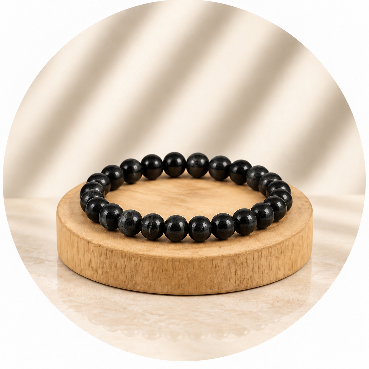 Elastic Black Trying Bracelet - Negative Energy Protection 6mm