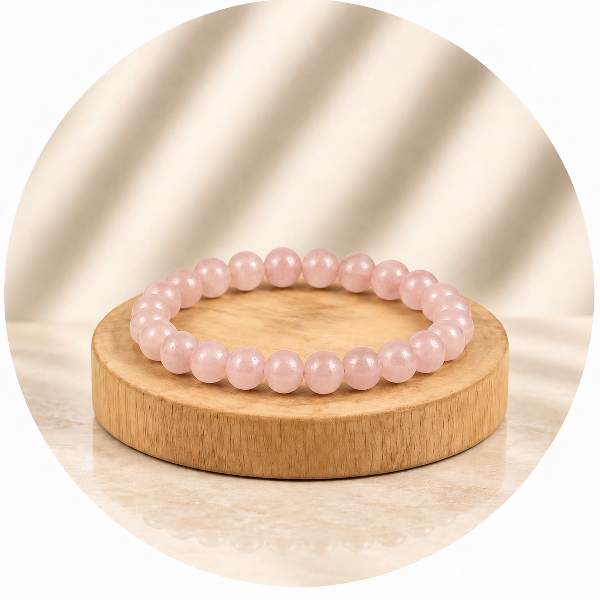 BRACCIALE IN QUARZO ROSA - Amore e armonia