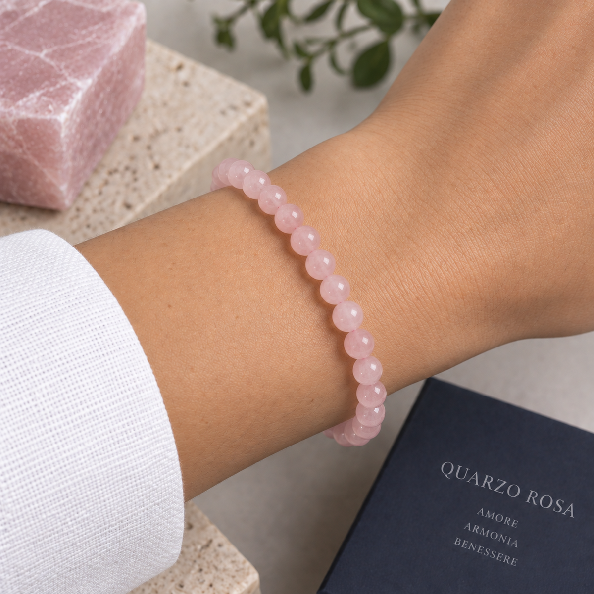 BRACCIALE IN QUARZO ROSA - Amore e armonia