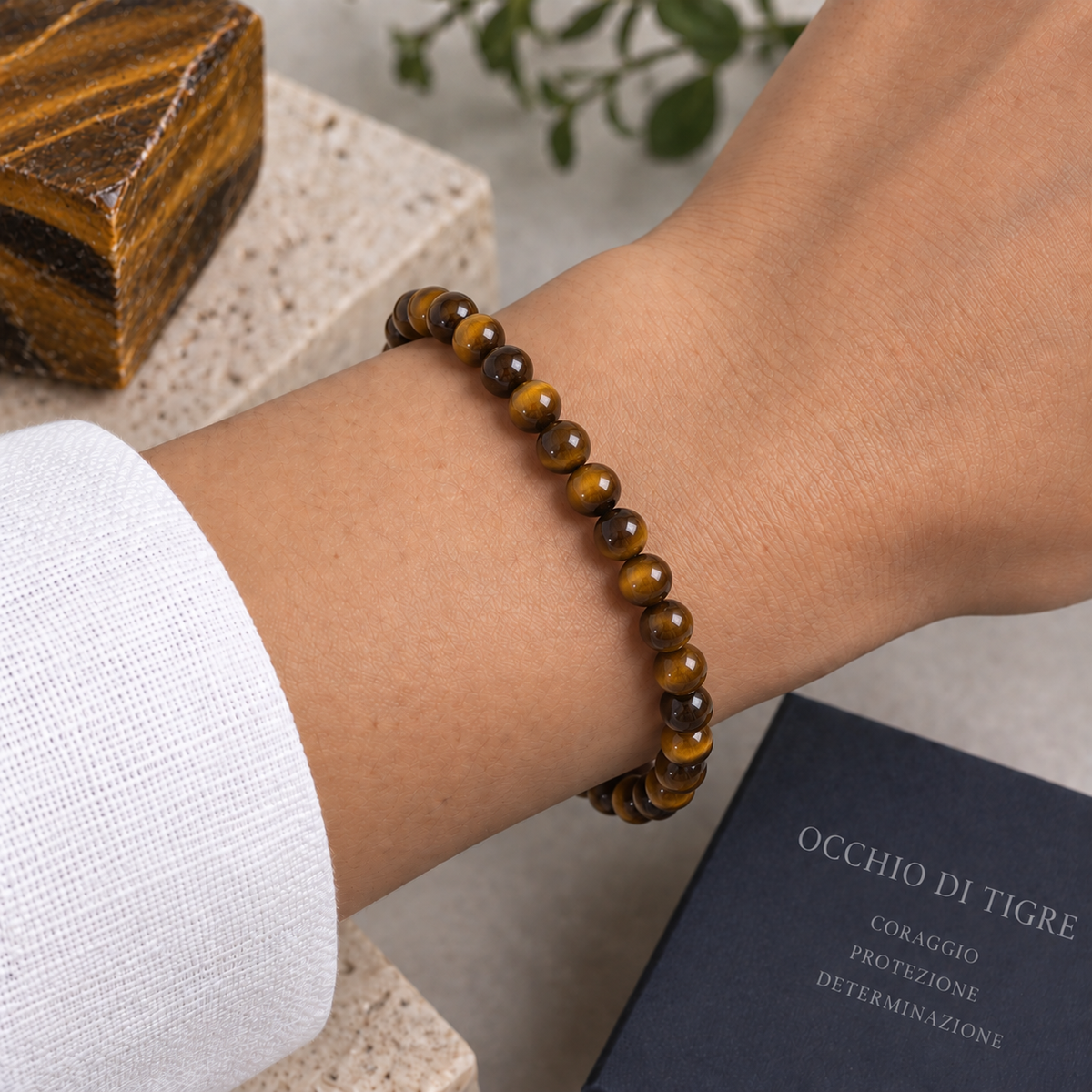 BRACCIALE IN OCCHIO DI TIGRE - Coraggio, forza e protezione
