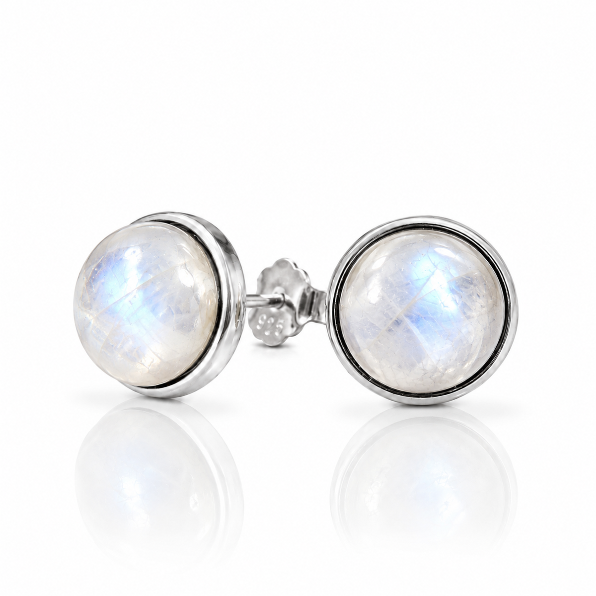 Orecchini in argento 925 con Pietra di luna - 8mm