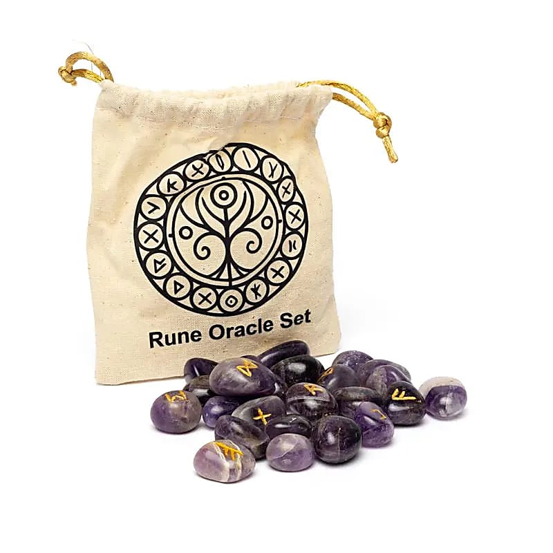 RUNE IN AMETISTA - Sacchetto di cotone
