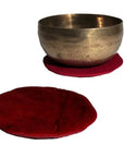 Cuscino per Campana Tibetana piatto rosso - 20cm - clorophilla-shop