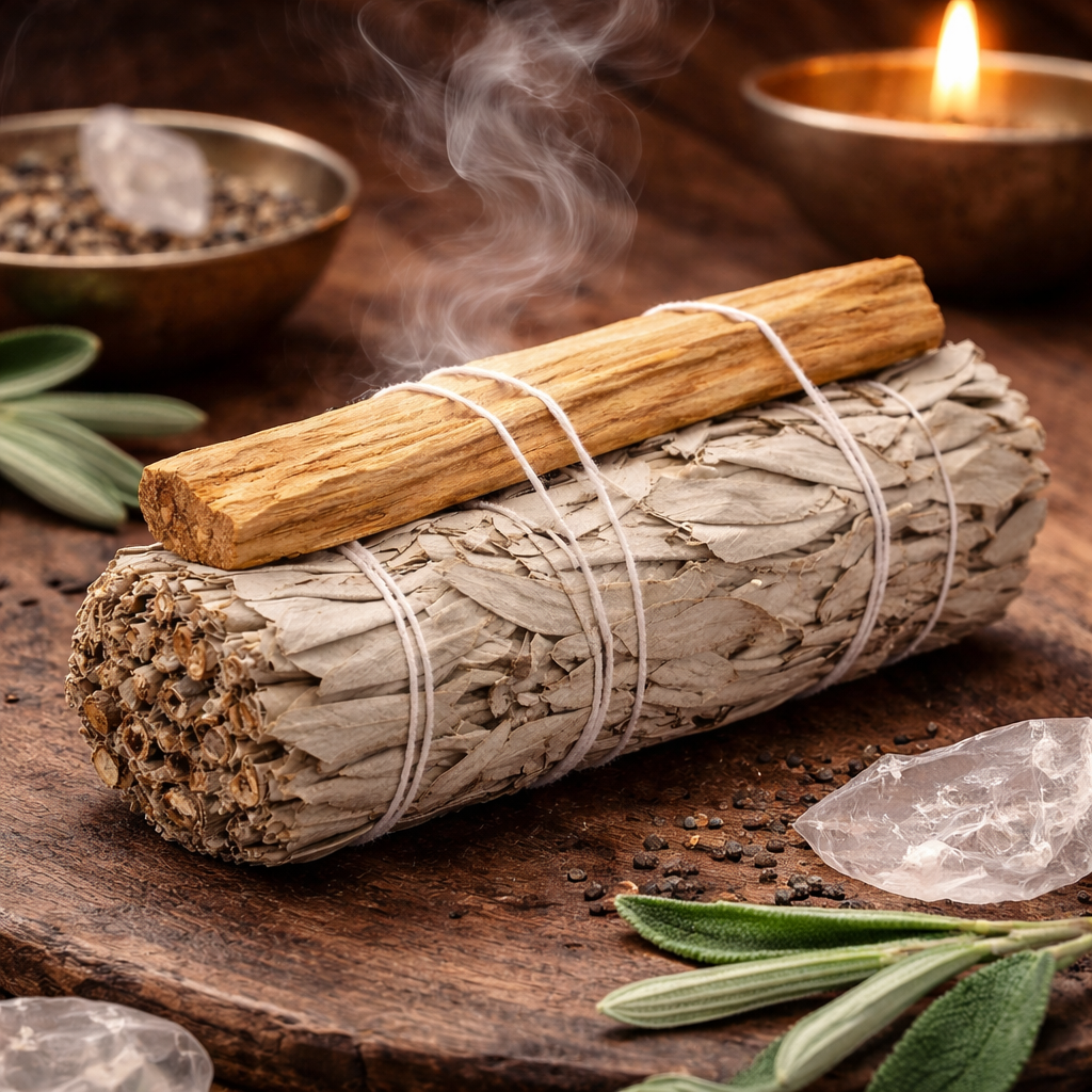 SMUDGE SALVIA BIANCA E PALO SANTO - Purificazione energetica e protezione