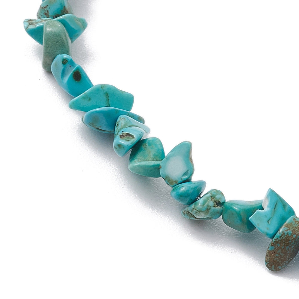 Cavigliera in chips di Howlite di turchese regolabile
