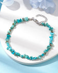 Cavigliera in chips di Howlite di turchese regolabile