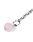 Pendolo Divinatorio in Quarzo Rosa Naturale Esagonale con Catenina