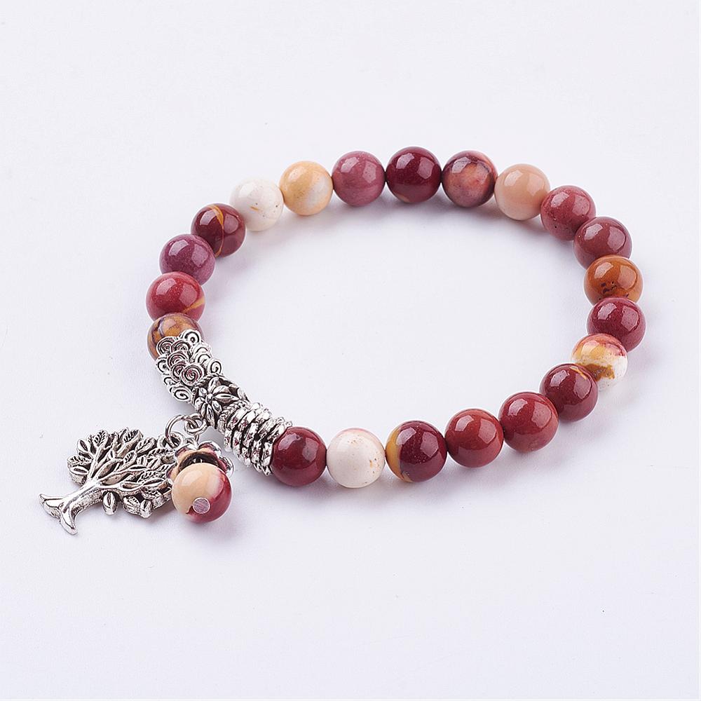 BRACCIALE IN MOKAITE con Ciondolo Albero della Vita