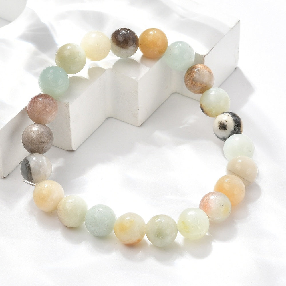BRACCIALE ELASTICO IN AMAZZONITE - Verità ed equilibrio