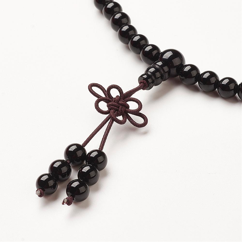 Mala Tibetana in Agata Nera con chakra – Protezione e Radicamento