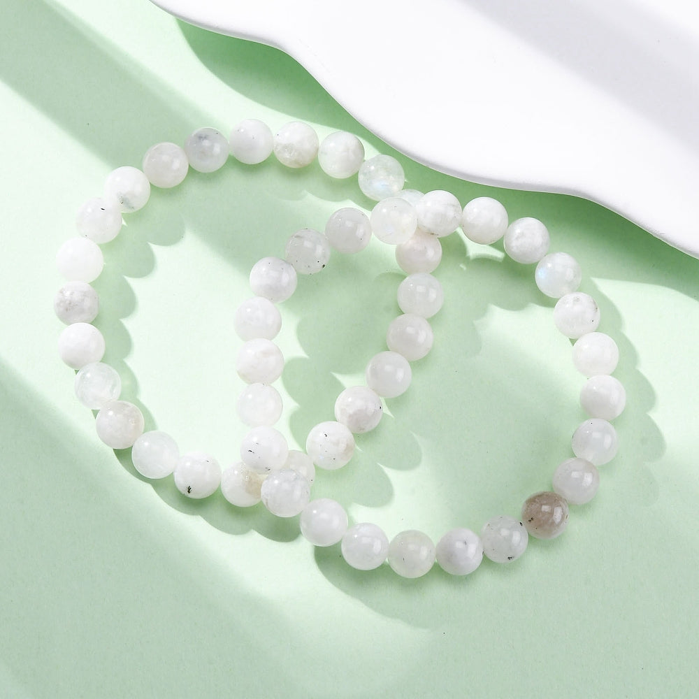 Bracciale Elastico in Pietra di Luna - intuizione e sensibilità
