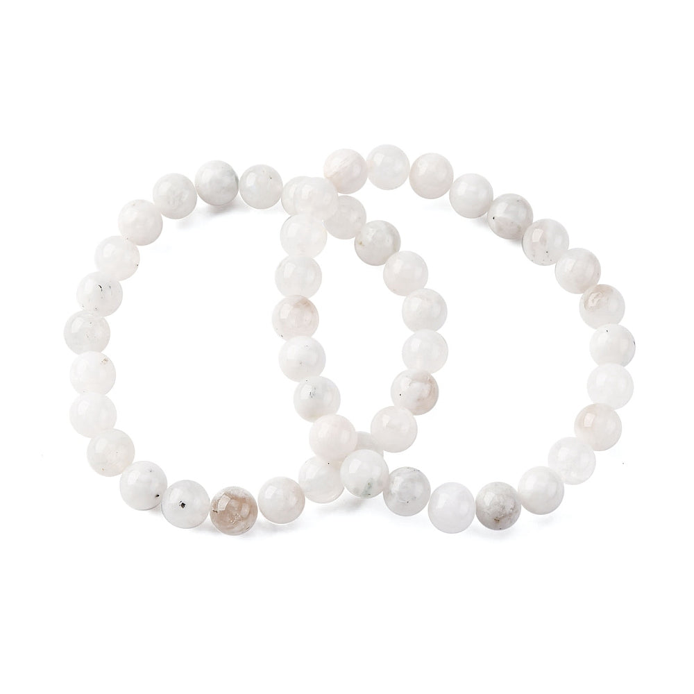 Bracciale Elastico in Pietra di Luna - intuizione e sensibilità