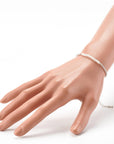 Bracciale in Pietra di Luna Naturale Sfaccettata con Catena in Acciaio Inossidabile