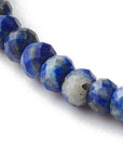 Bracciale in Lapislazzuli Naturale Sfaccettato con Catena in Acciaio Inossidabile