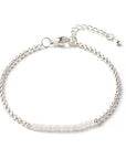 Bracciale in Quarzo Rosa Naturale Sfaccettato con Catena in Acciaio Inossidabile